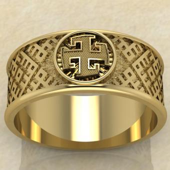 перстень с оберегом Богодар из золота