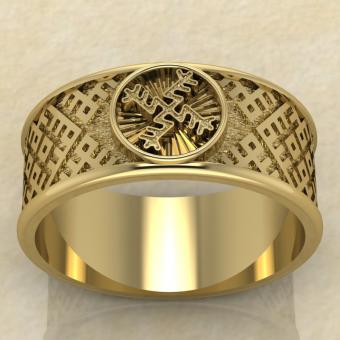 перстень Денежная свастика из золота