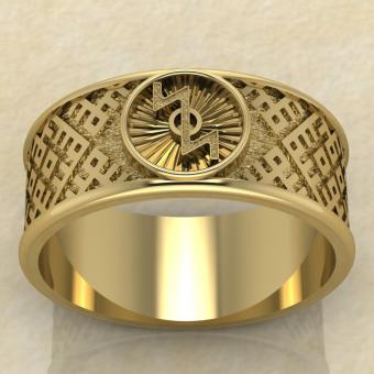 перстень с оберегом Додола из золота