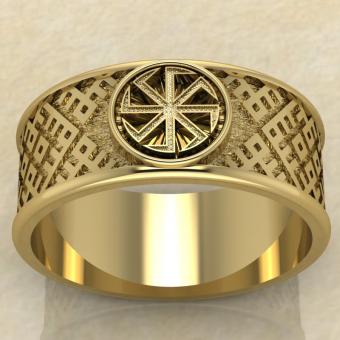 Перстень Коловрат противосолонь золото