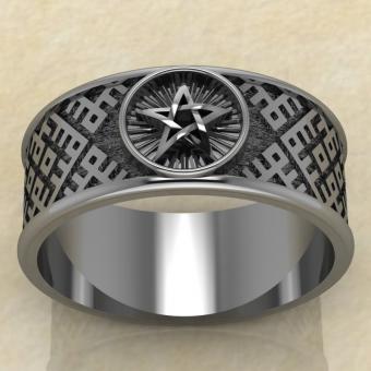 Перстень Пентаграмма серебро