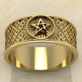 Перстень Пентаграмма золото