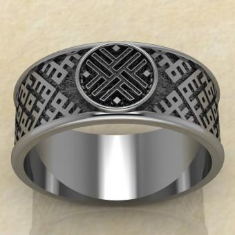 Перстень с Славянским оберегом Путник из серебра