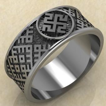 Перстень с Славянским оберегом Родовик из серебра