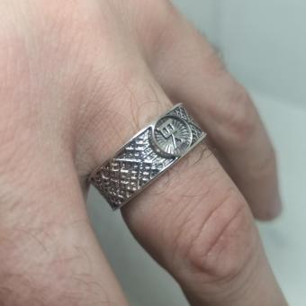 Кольцо с Славянским оберегом Чертог Девы из серебра