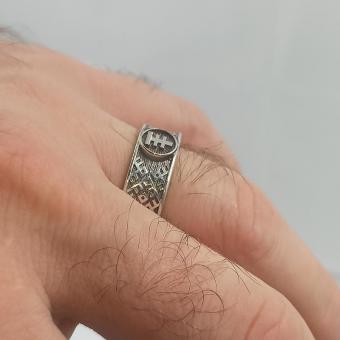 Кольцо с Славянским оберегом Чертог Лисы серебро