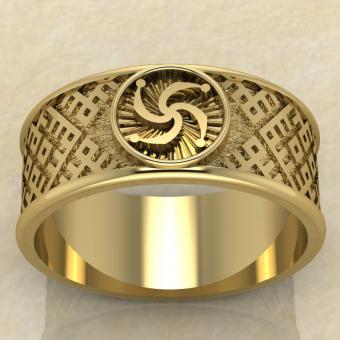 Перстень символ Рода золото