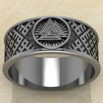 Перстень с оберегом Валькнут