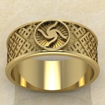 Перстень с оберегом Велесовик из золота