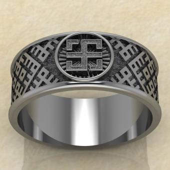 Перстень с оберегом Всеславец из серебра