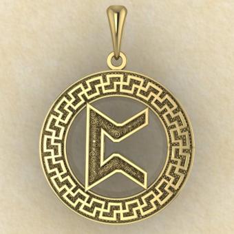 Руна «ПЕРТ» в солярном обережном круге