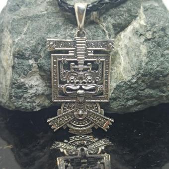 Кулон с амулетом Ацтек из серебра