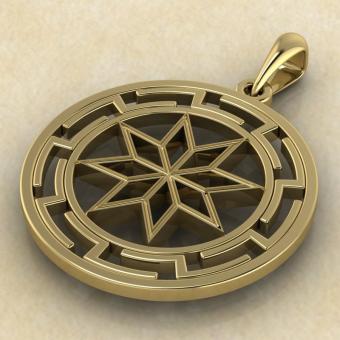 подвеска Алатырь в протуберанце золото