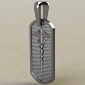 Амулет с Жезл меркурия, Кадуцей из серебра