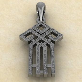 Символ бога Чур из серебра