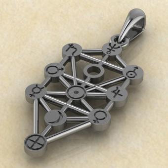 Кулон с амулетом Клипот из серебра