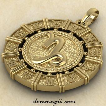 Подвеска Козерог из золота 21мм