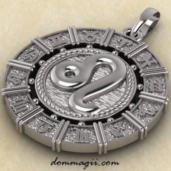 Подвеска знак зодиака Лев из серебра