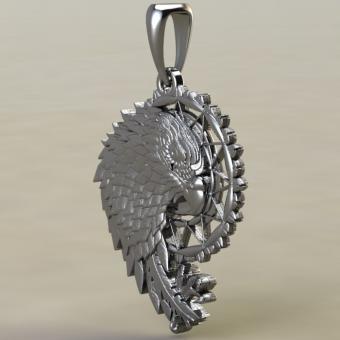 Подвеска с амулетом Ловец снов Орел из серебра