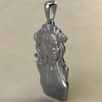 Подвеска с оберегом Медуза Горгона из серебра