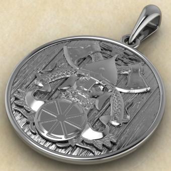 Славянский оберег Славянский воин из серебра