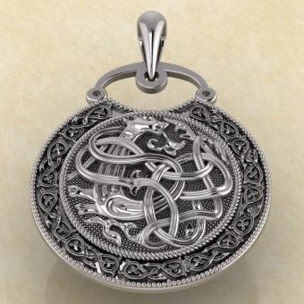 Подвеска Огненная Лисица из серебра