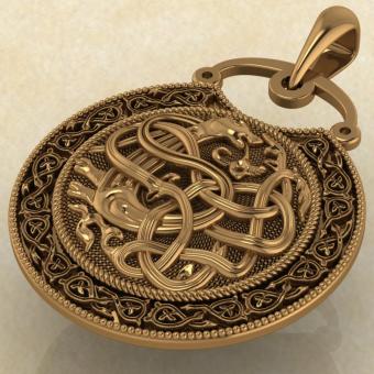 Подвеска Огненная Лисица красное золото