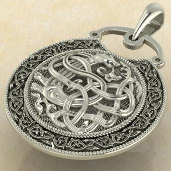 Подвеска Огненная Лисица белое золото