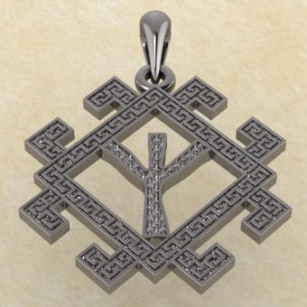 руна Мир из серебра