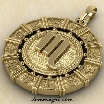 Подвеска Зодиак Скорпион из золота