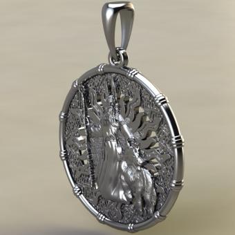 Подвеска с Славянским оберегом бог Белобог из серебра