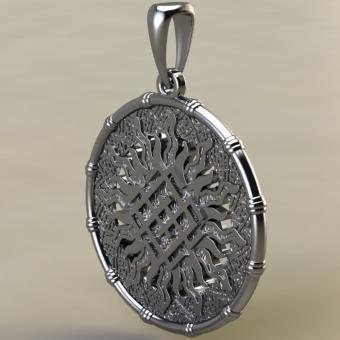 Кулон с Славянским оберегом бог Белобог из серебра