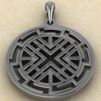 Оберег Авсень в протуберанцах из серебра