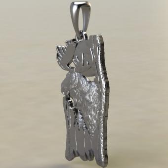 Славянский оберег Лось в лесу из серебра