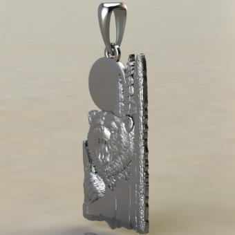 Подвеска с Славянским оберегом Медведь в лесу из серебра