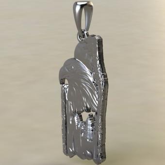 Подвеска с Славянским оберегом Орел в лесу из серебра