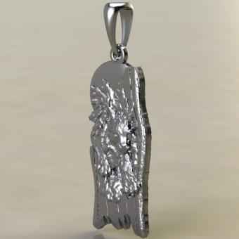 Славянский оберег Рысь в лесу из серебра