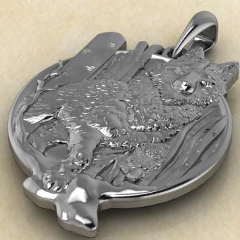 Подвеска с Славянским оберегом Славянские волки из серебра