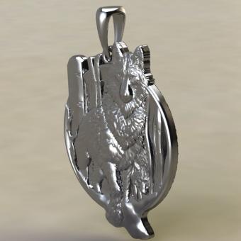 Славянский оберег Славянские волки из серебра