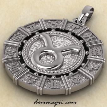 Подвеска знак зодиака Телец из серебра