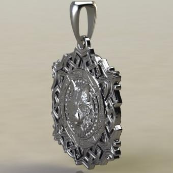 Подвеска с Славяно - Скандинавским амулетом Волк-Коловрат в кельтском из серебра