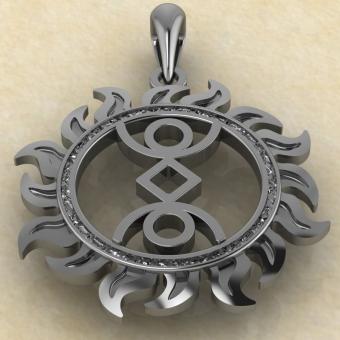 Славянский оберег Радуница из серебра