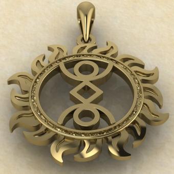 Славянский оберег Радуница из золота