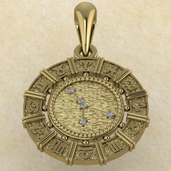 Знак зодиака Подвеска Рак золото с бриллиантами