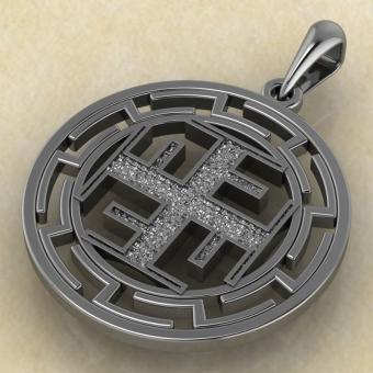 Славянский оберег Ратиборец в протуберанцах серебро