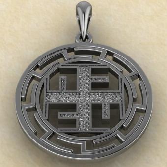 подвеска Ратиборец в протуберанцах серебро