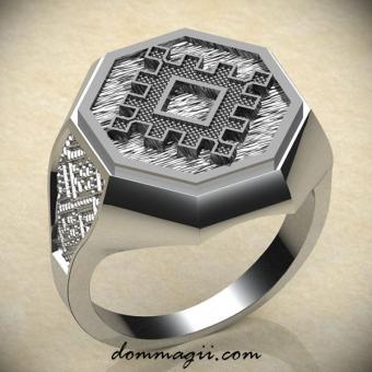 Кольцо с оберегом Репейник счастья из серебра