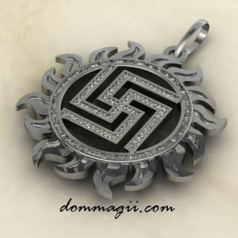 Древний славянский оберег Рубежник из серебра