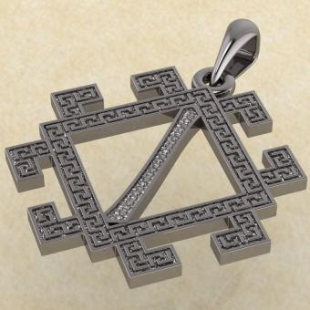 Подвеска Славянская руна Исток из серебра