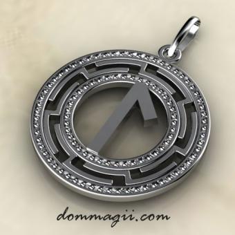 Рунический амулет Лагуз серебро